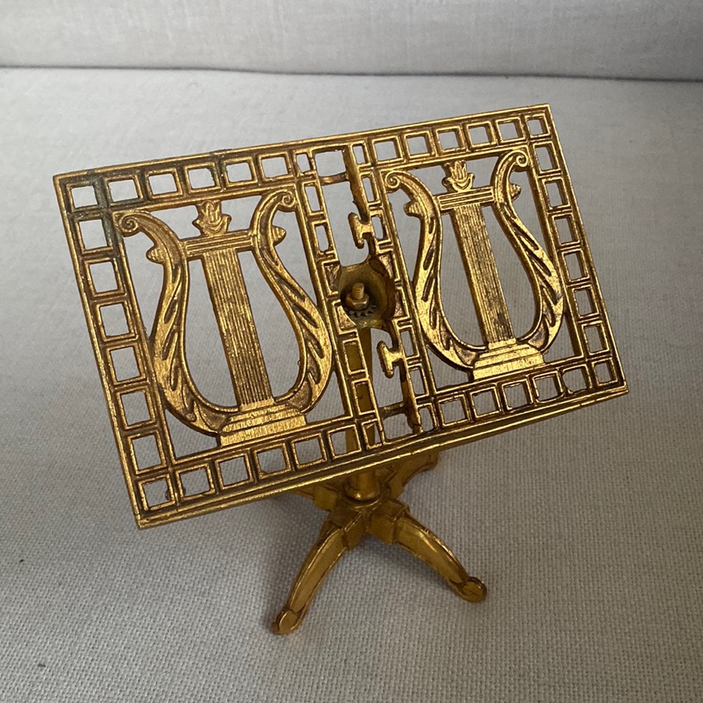 5.5inch Vintage Decorative Brass Music Stand / Harp Design Lecturn